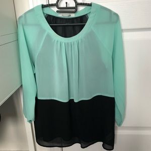 Forever 21 Sheer Colorblock Blouse
